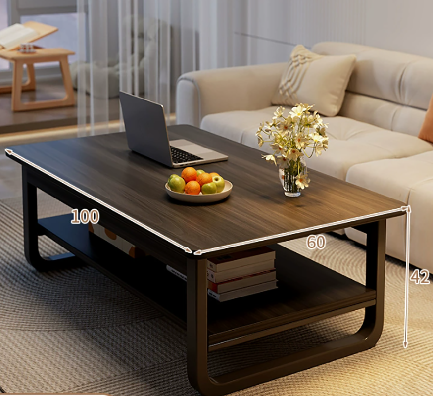 Double-layer non-smoking deep Walnut   Black rack 100CM