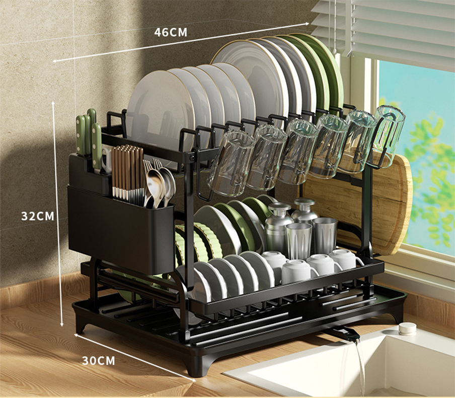 Dump water bowl rack black full