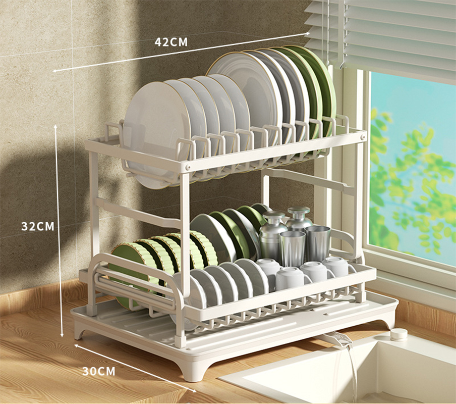 Dump water bowl rack white standard