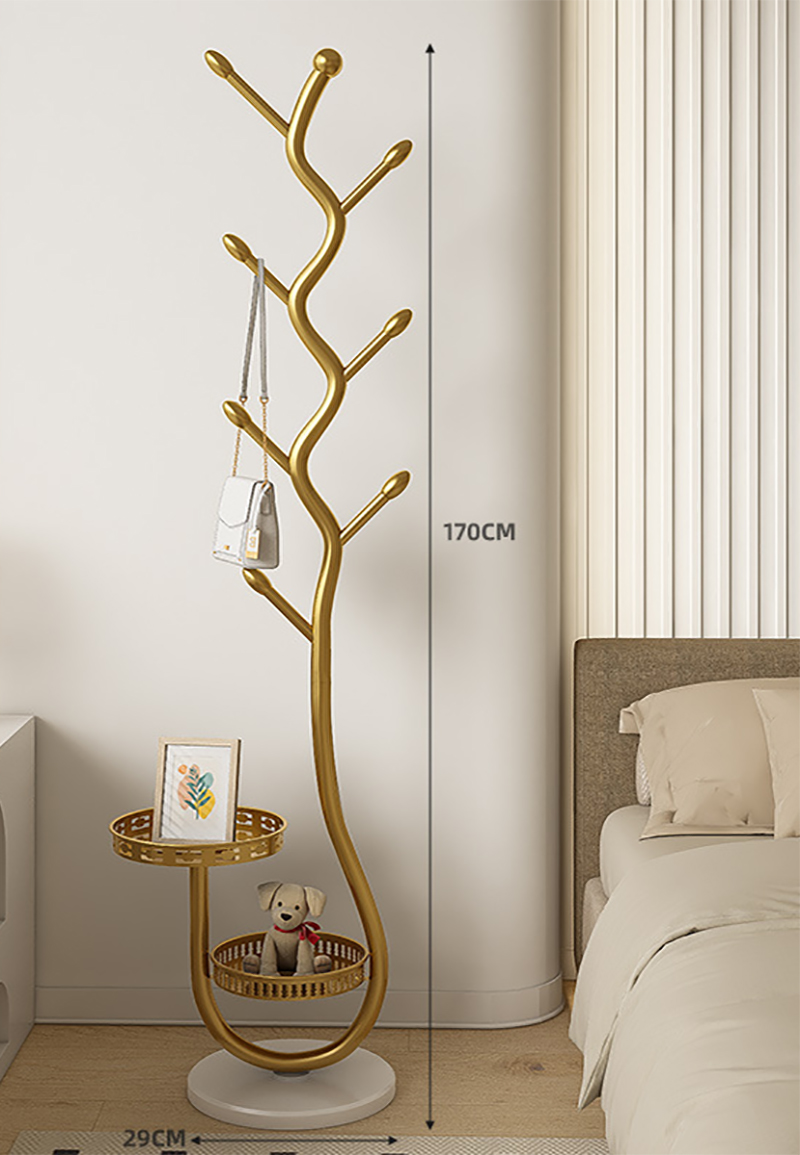 Double pallet storage-light luxury gold [thick white marble]