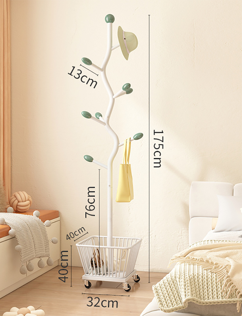 Cream white dirty clothes basket (branch hook/thick and thick)