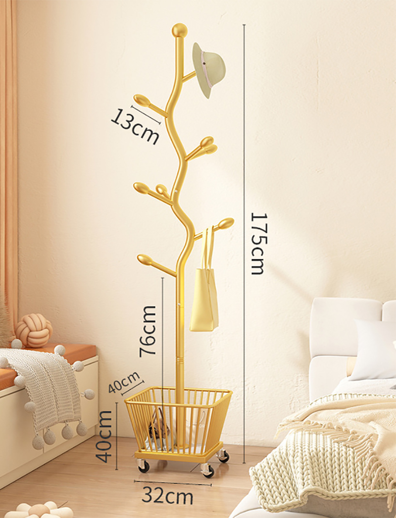 Light luxury gold dirty clothes basket (branch hook/thickened)