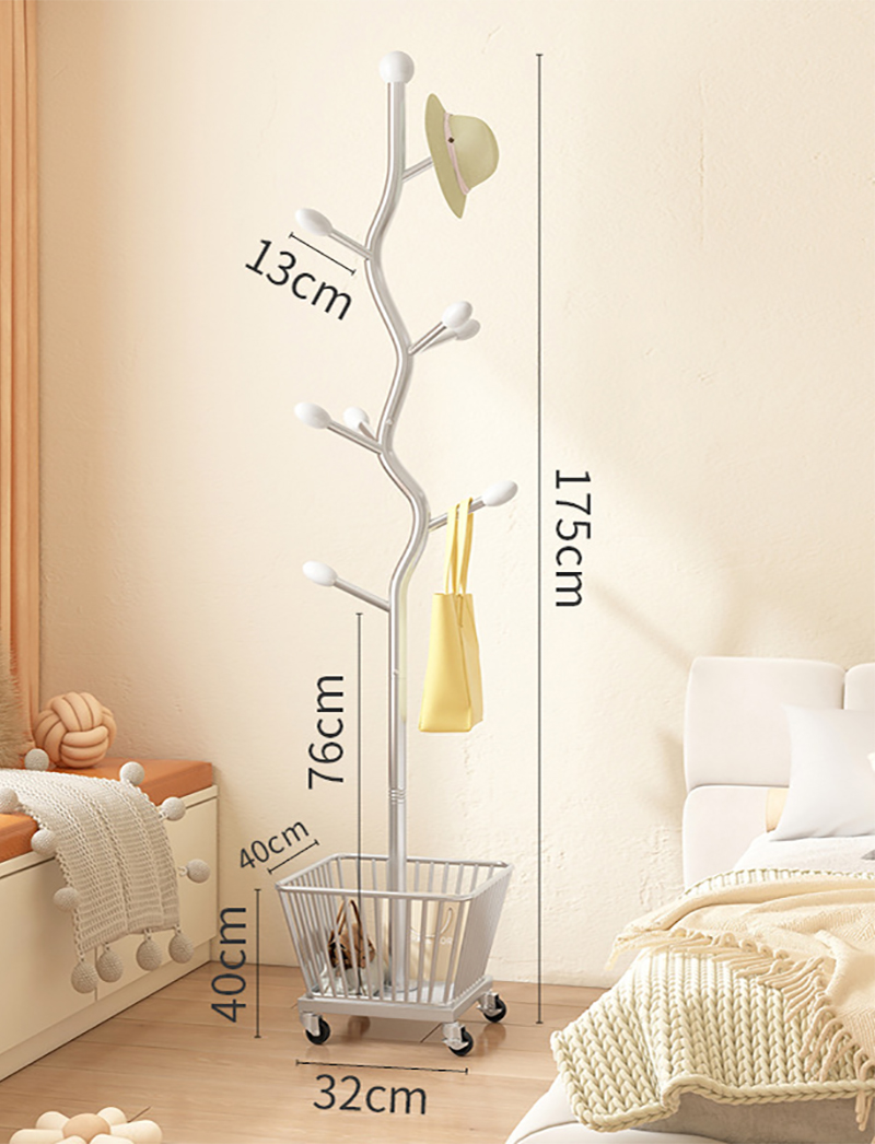 Bright silver dirty clothes basket (branch hook/bold and thickened)