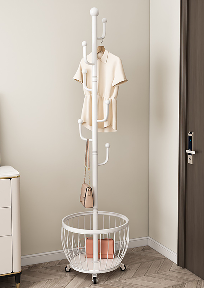 168x40cm[Cream White] 6-hook straight rod cactus-universal wheel