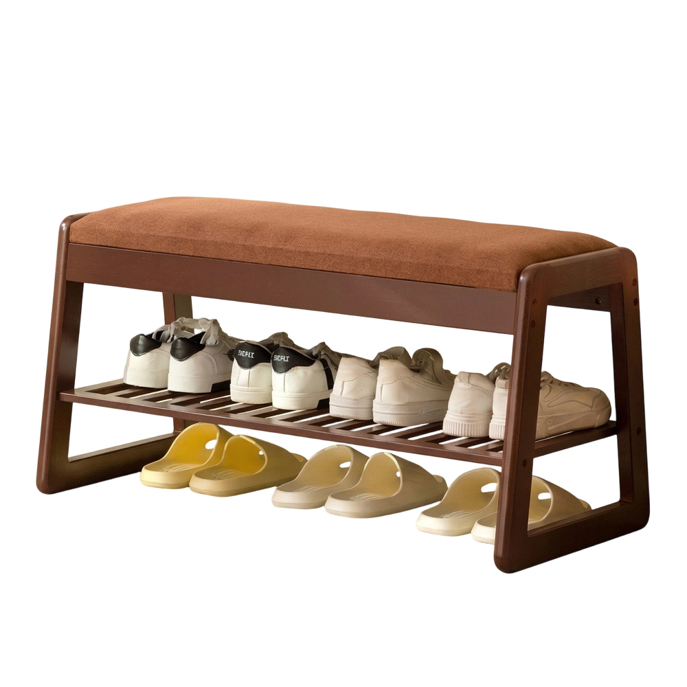 [walnut color] double layer 85cm long (comfortable soft cushion)