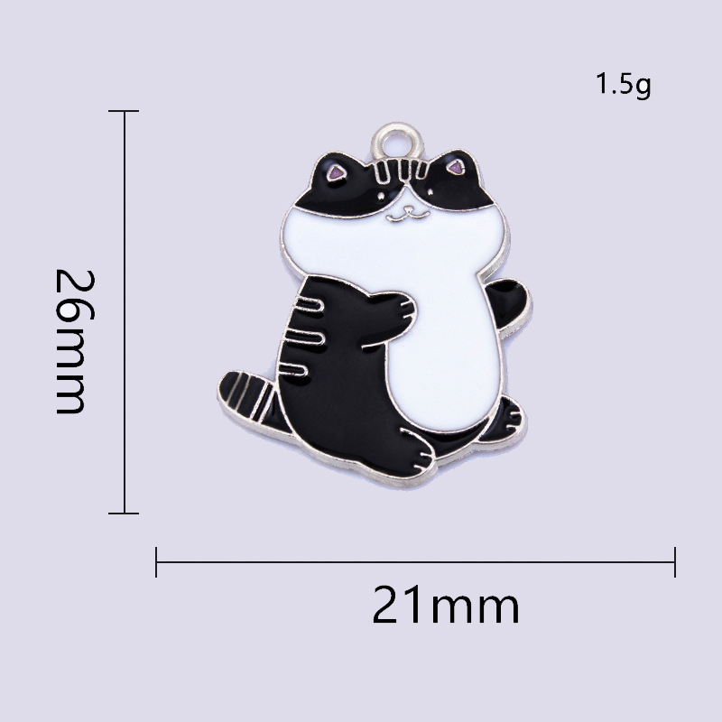 black and white - platinum color plated