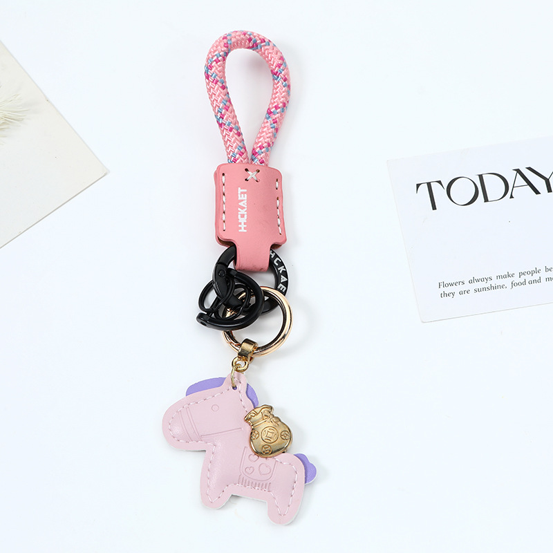 1:Pink leather pony   rope