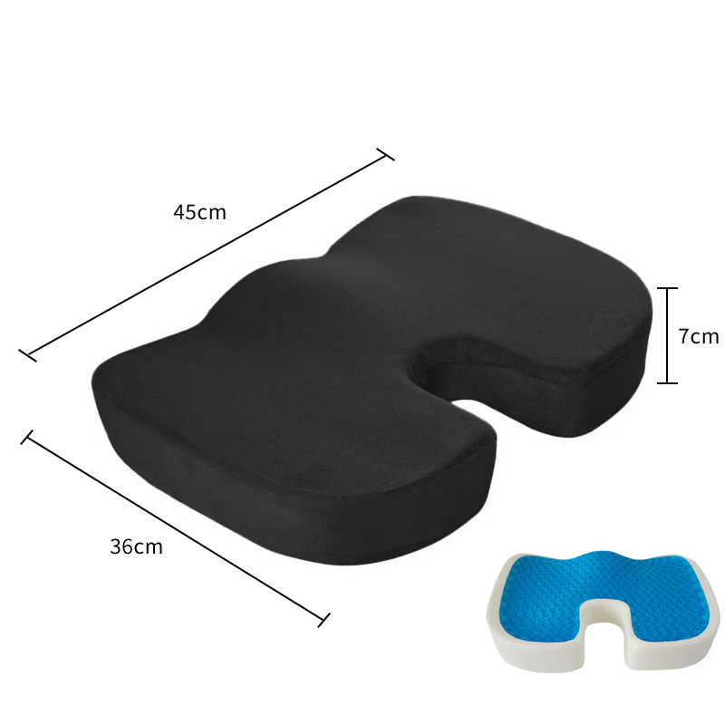 Seat cushion-crystal velvet black [gel style]