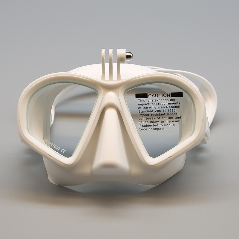 White frame snorkel mask