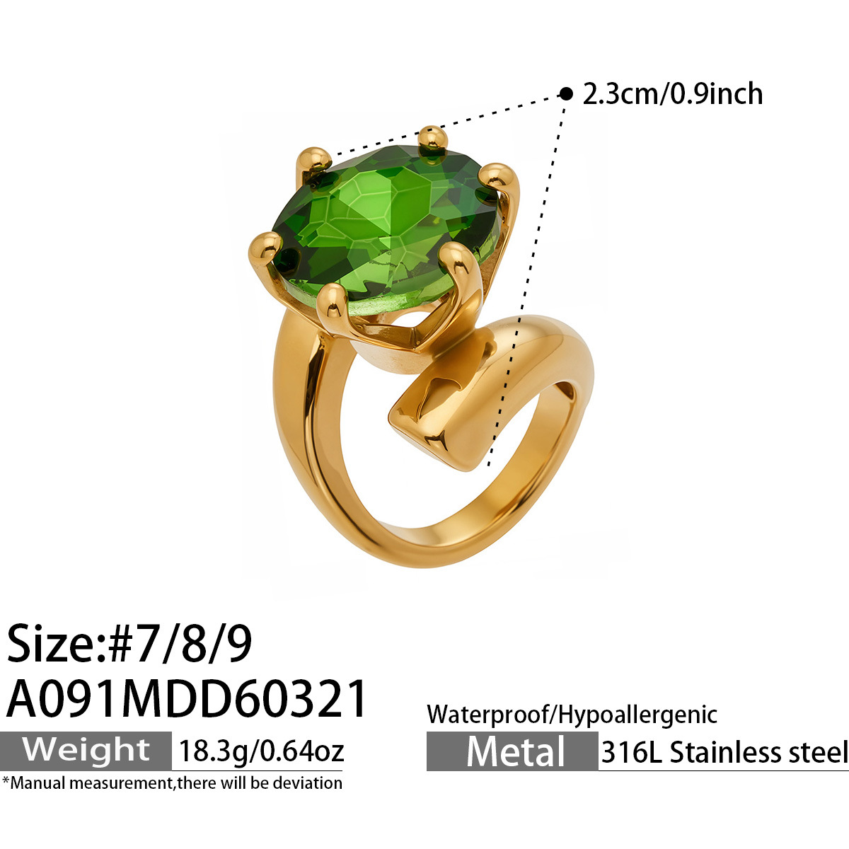 green zircon - US Size #9