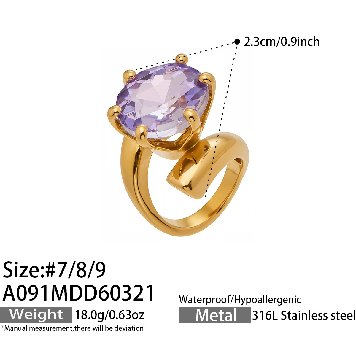 purple zircon - US Size #9