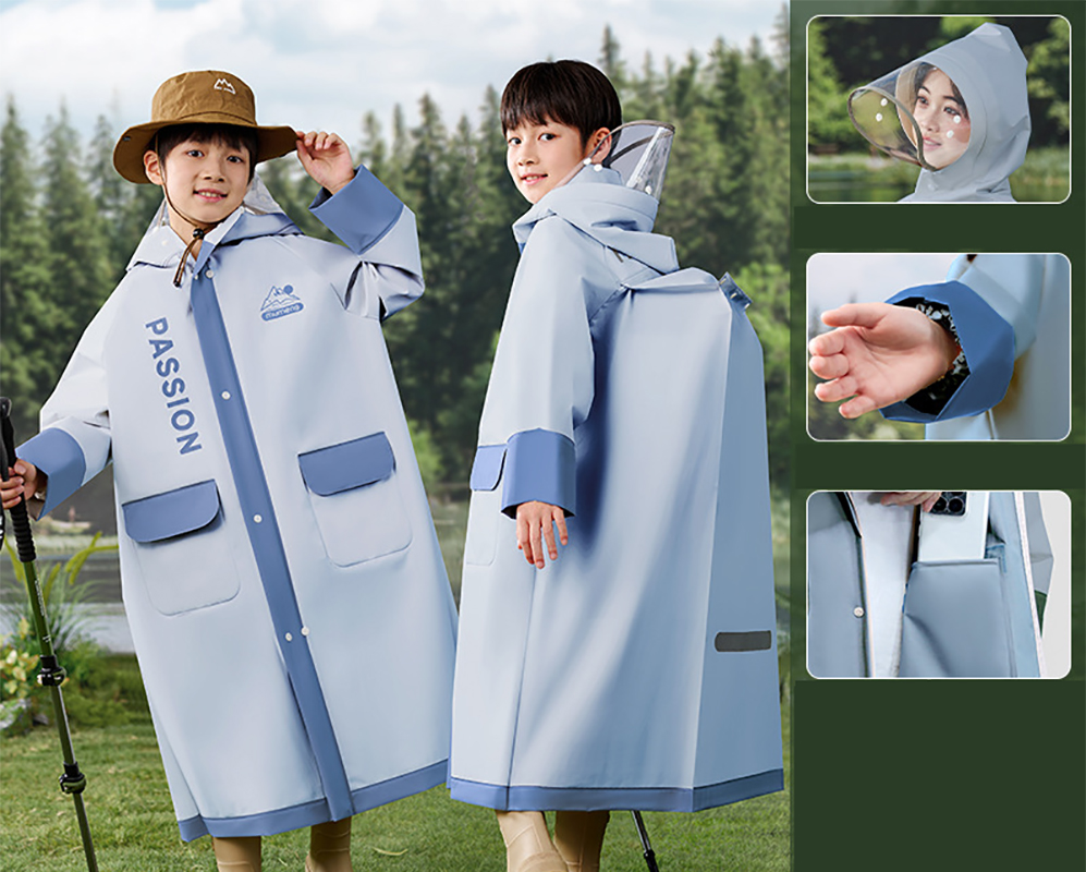 Gulf blue [waterproof large brim   hidden buckle   zipper   retractable school bag compartment   inner and outer pockets   handbag]