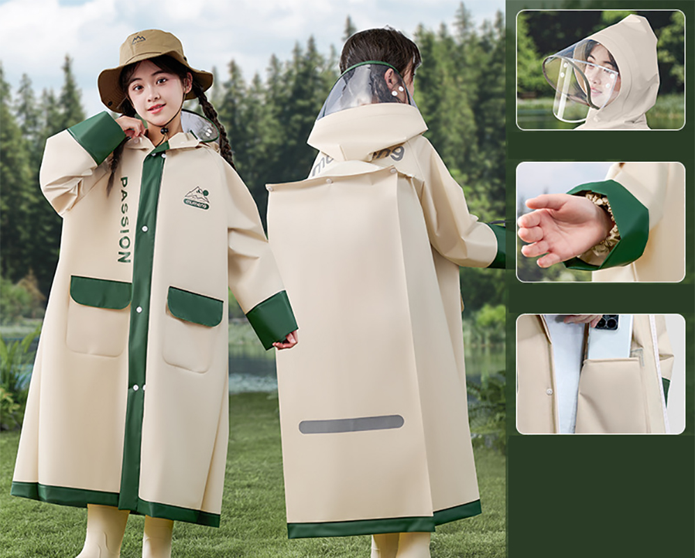 beige [waterproof double brim   hidden buckle   zipper   retractable school bag position   inner and outer pockets   handbag]