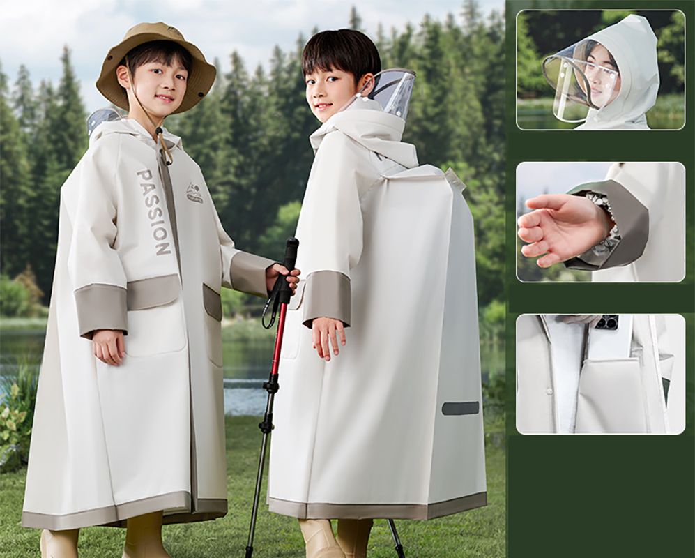 Volcanic ash [waterproof double brim   hidden buckle   zipper   retractable school bag position   internal and external pockets   handbag]
