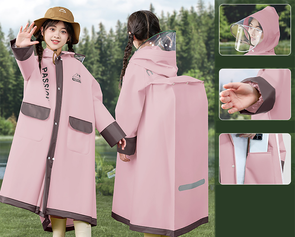 Lotus root powder [waterproof double brim   hidden buckle   zipper   retractable school bag slot   inner and outer pockets   handbag]