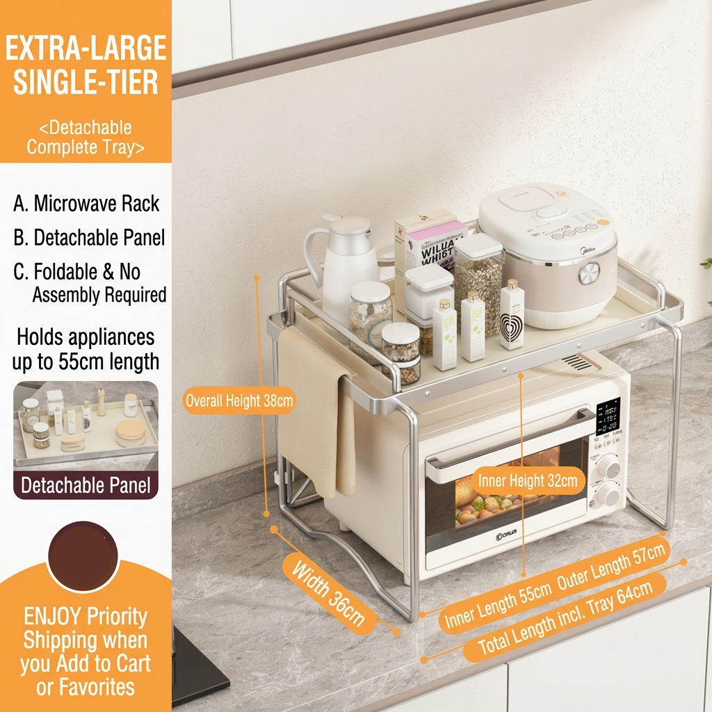 Silver White [Plus-Single Layer] ins Wind Microwave Oven Rack