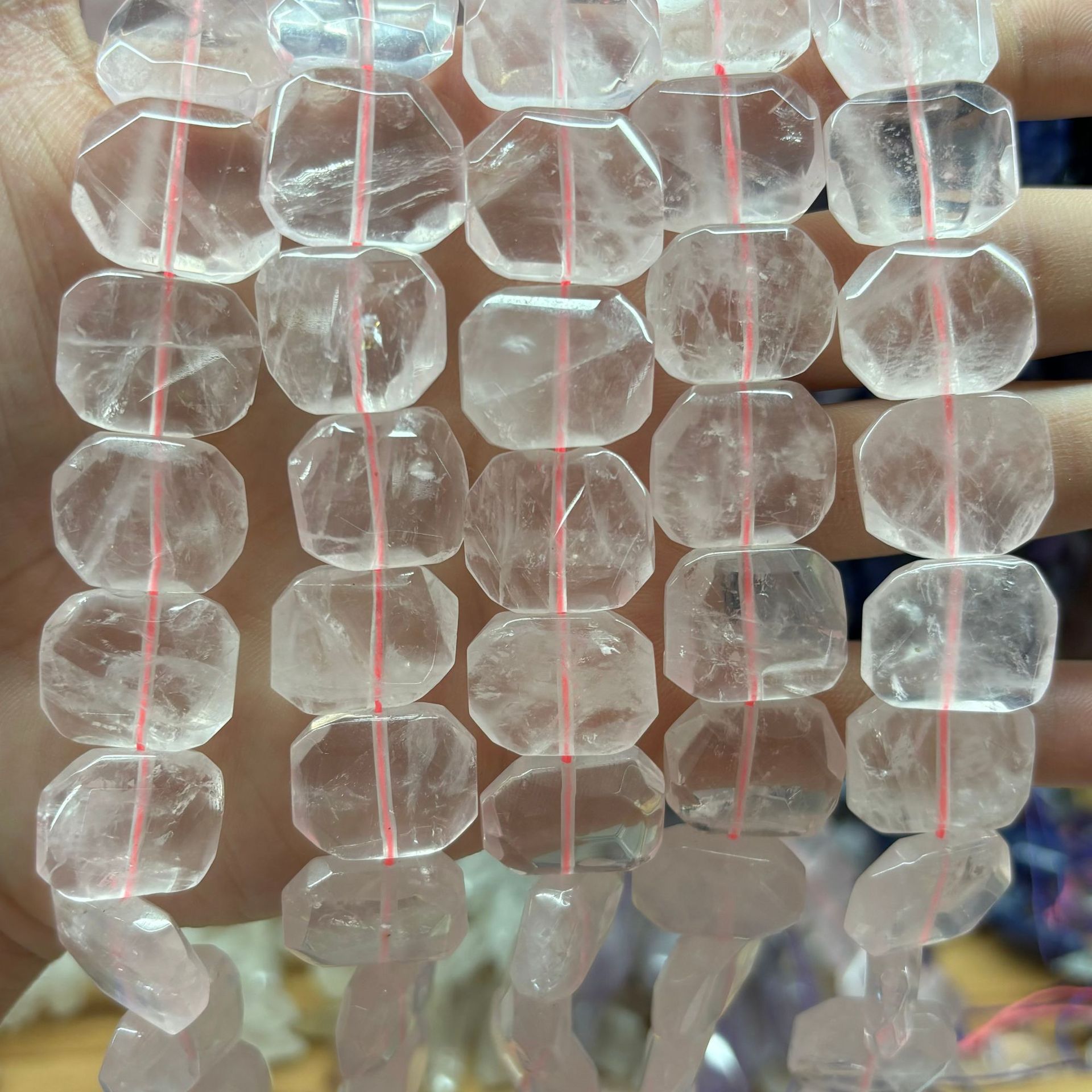 6:Cross hole rose quartz