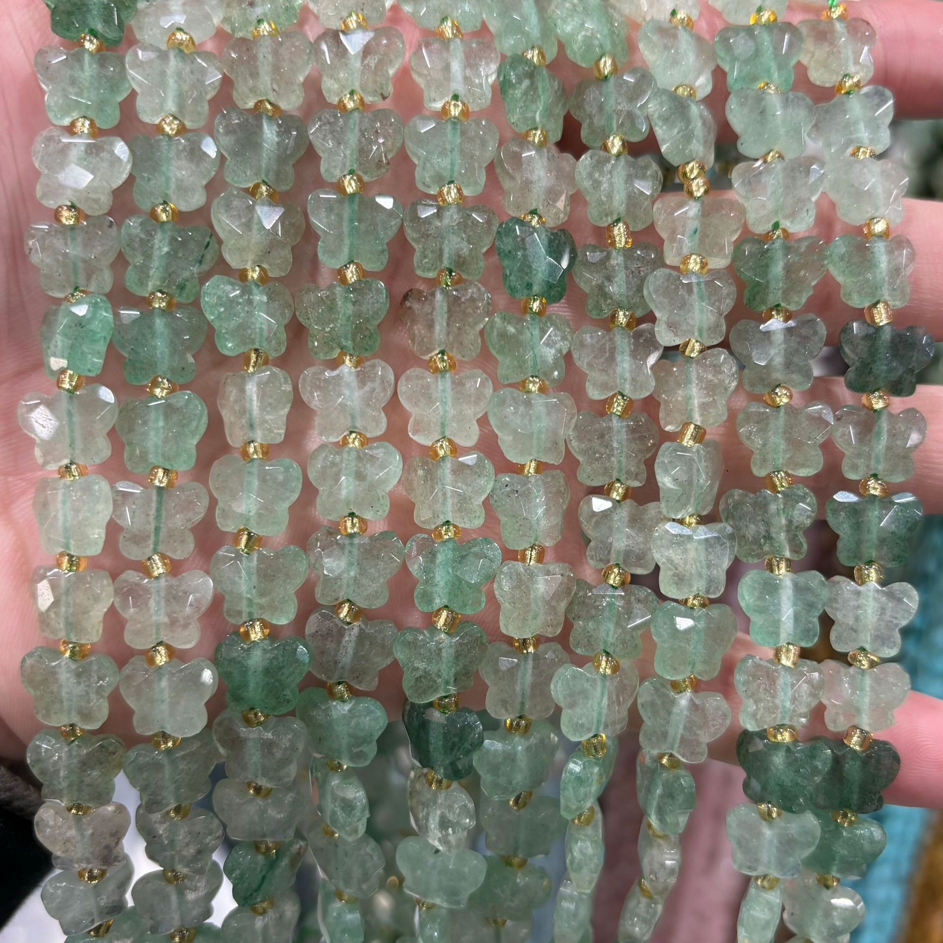 2 green Strawberry Quartz