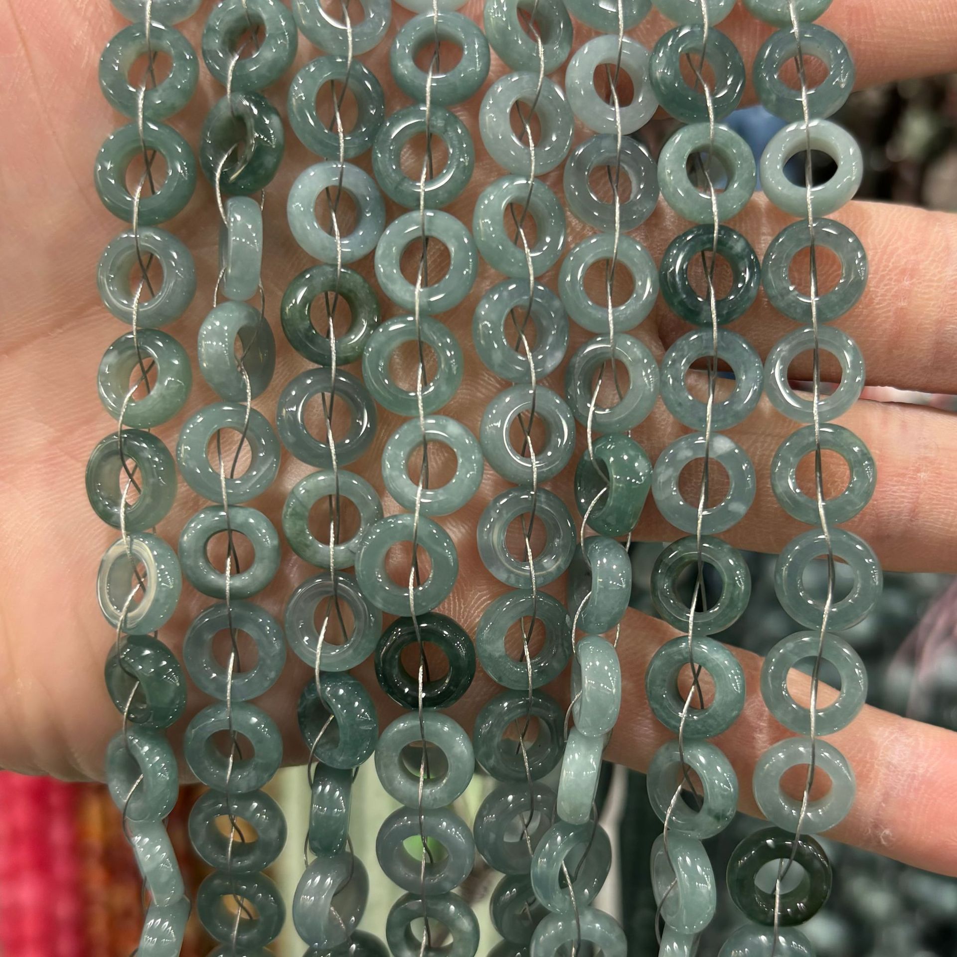 11:10mm jade ring beads (about 38 pieces)
