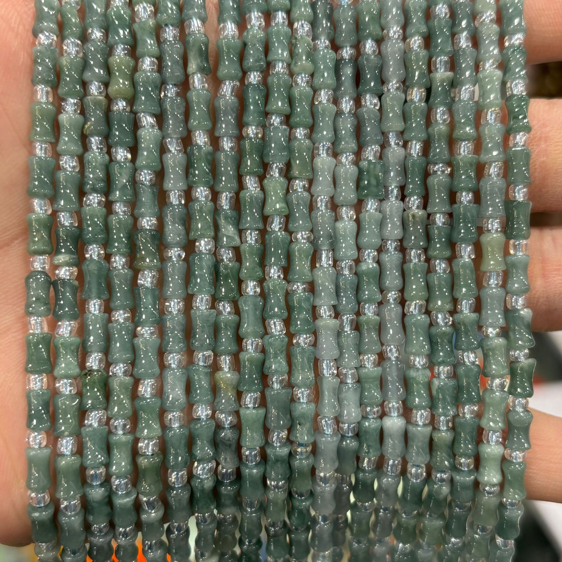 13:4x6mm bamboo sections (about 46 pieces)