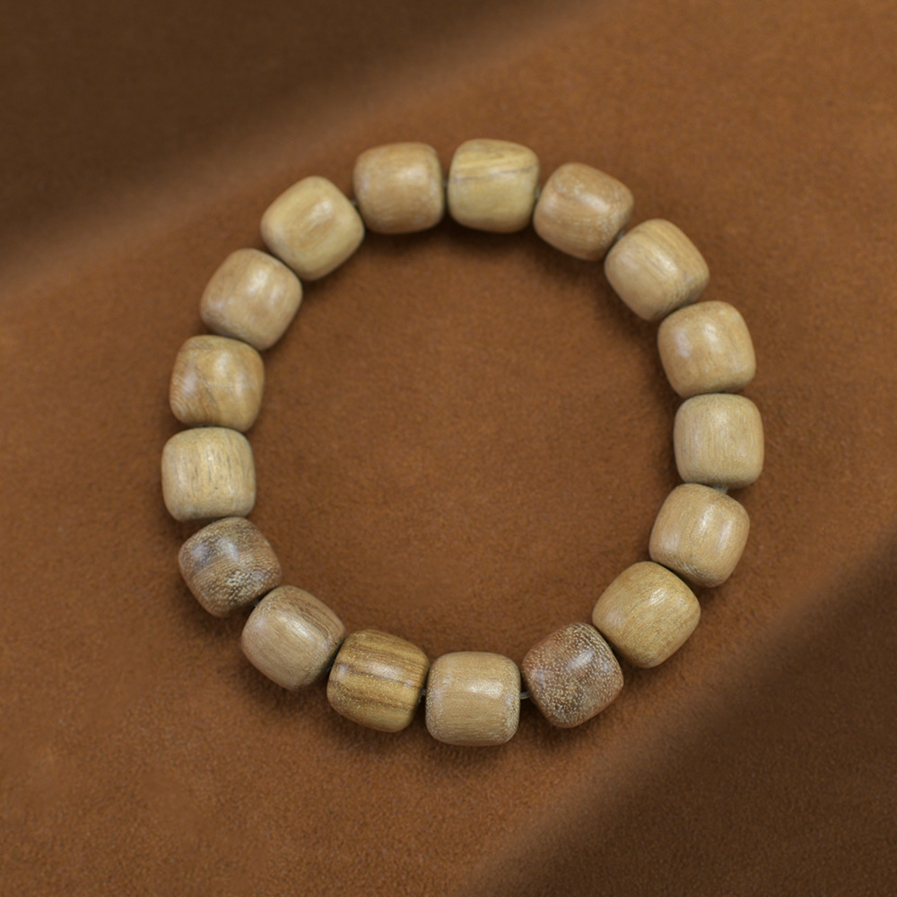 9:Milk fragrant wood 12mm barrel bead bracelet