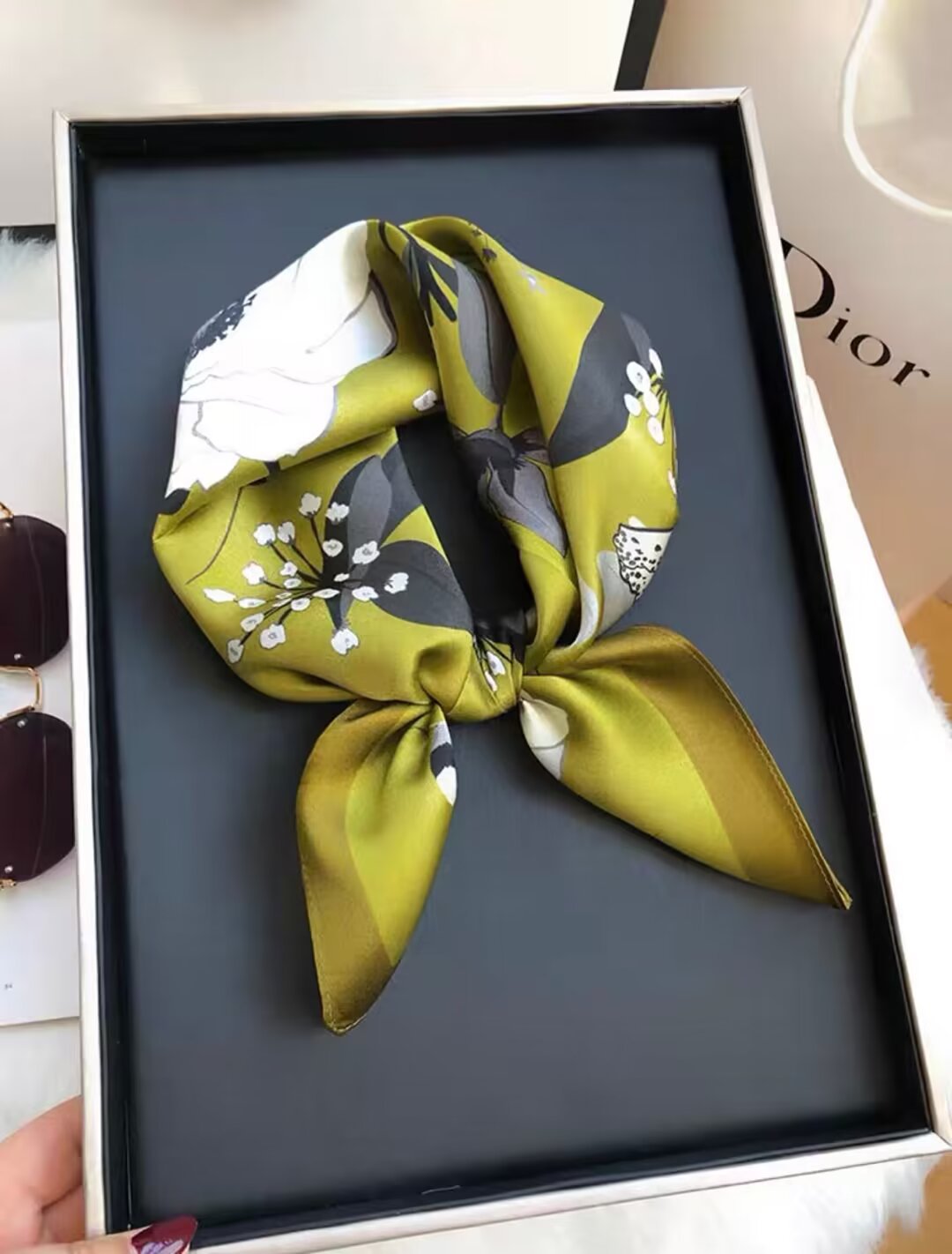 Olive green flower illustrated book