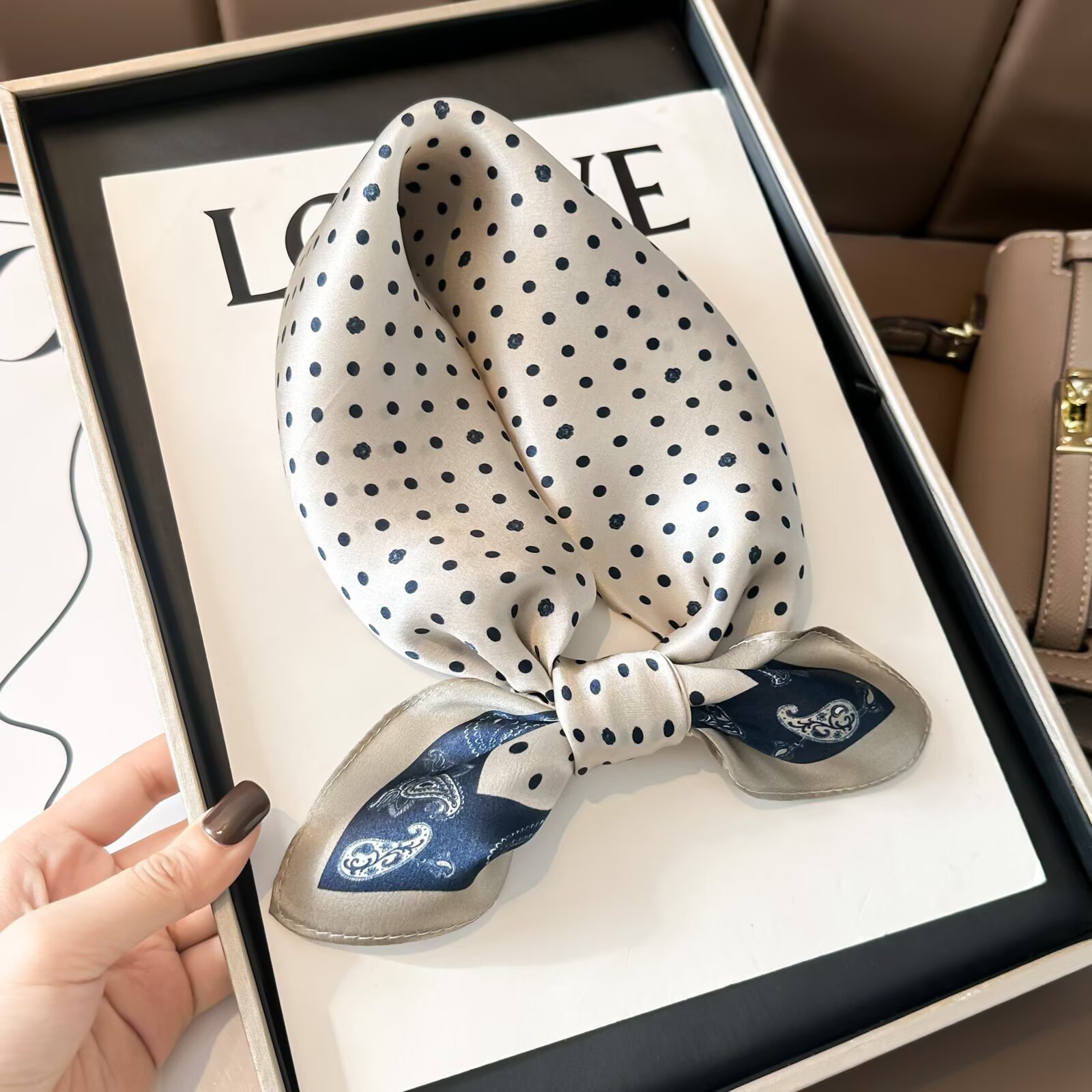 Rice blue polka dot perry