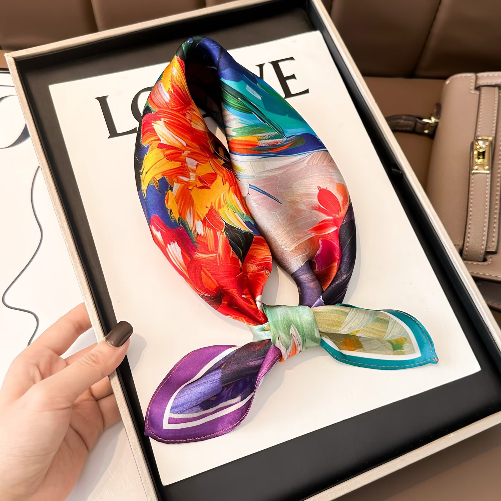 Oil painting colorful flowers