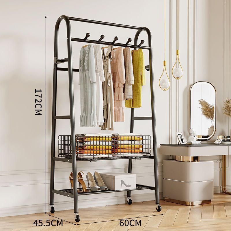 Matte black U-shaped storage coat rack-60CM