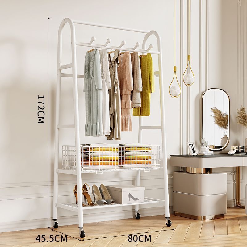 Simple white U-shaped storage coat rack-80CM