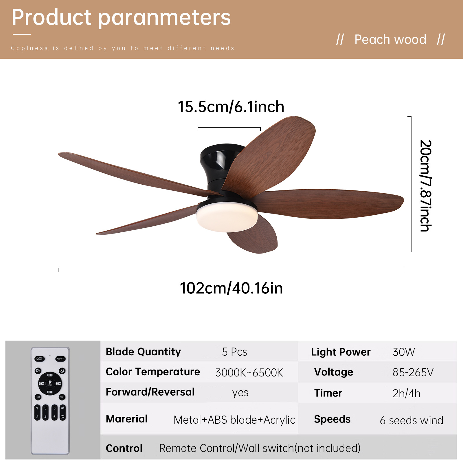 Walnut leaves - 42inch -100cm