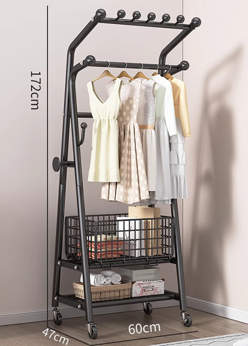 Classic black 60cm diverse storage (double pole)