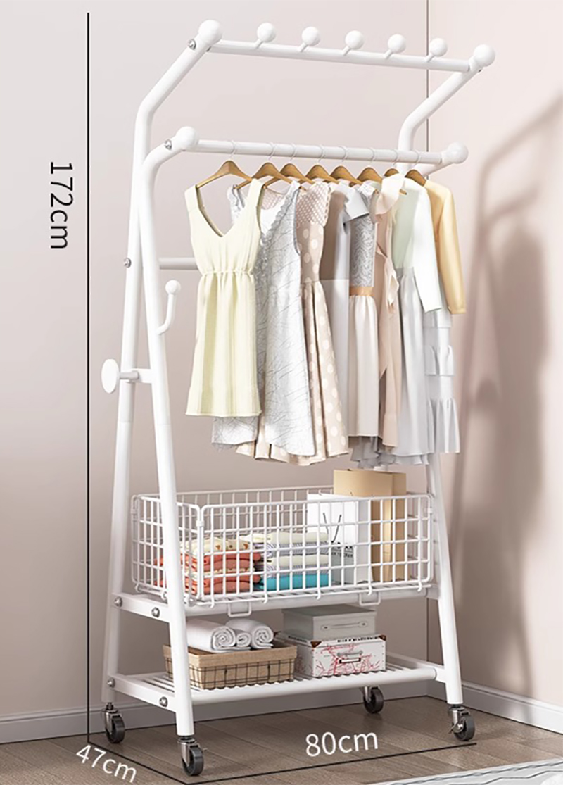 Pearlescent white 80cm diverse storage (double pole)