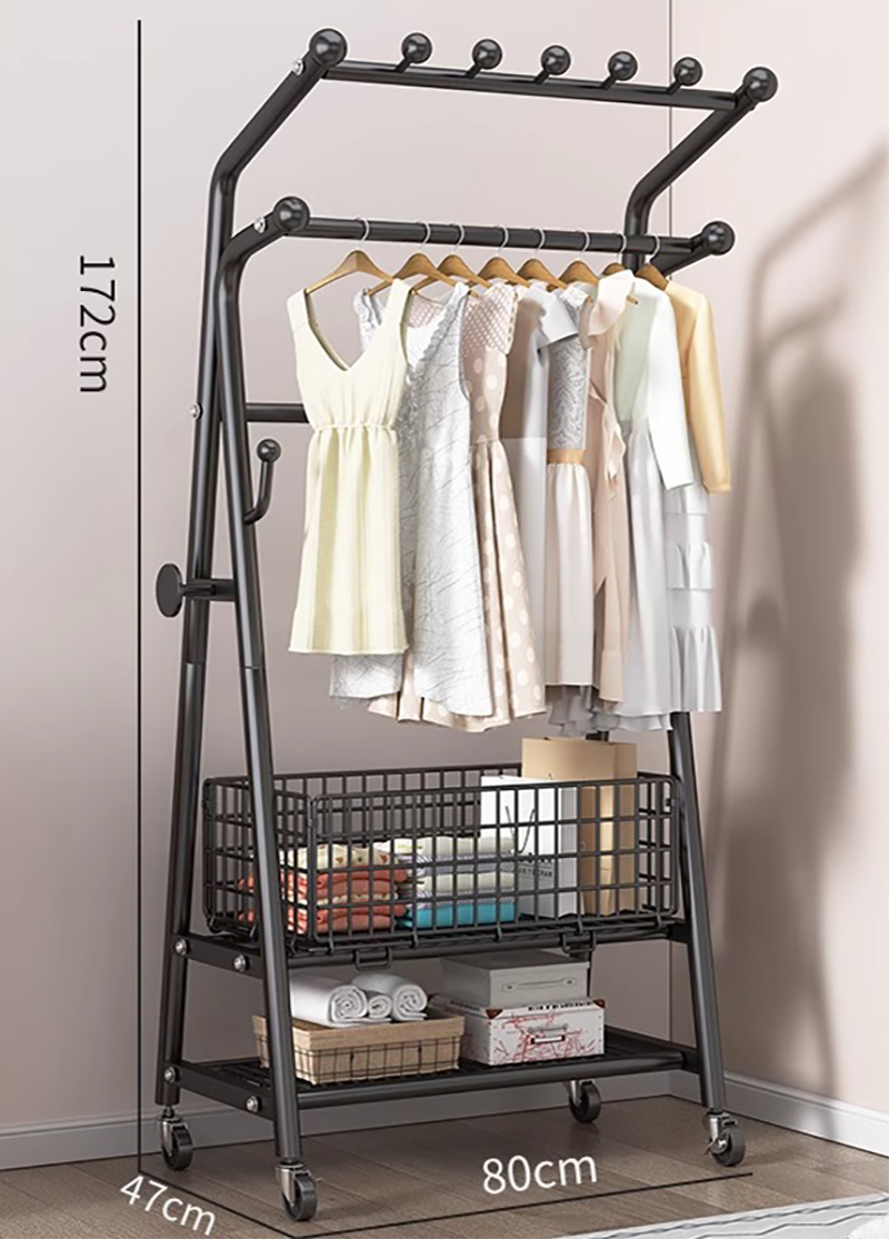 Classic black 80cm diverse storage (double pole)