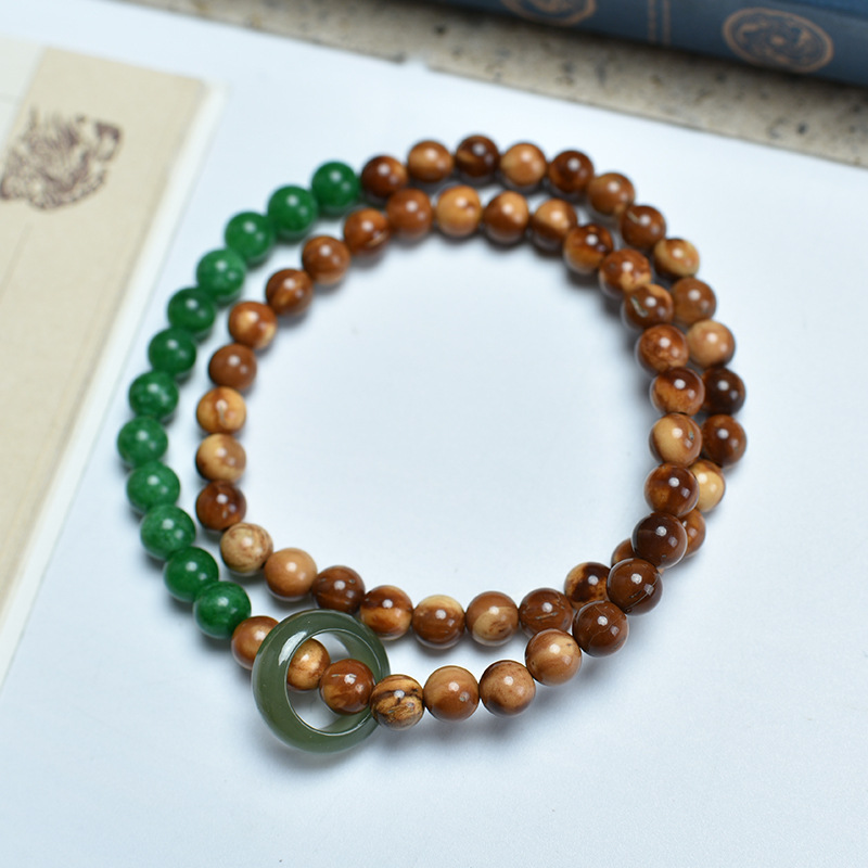 4:6mm green crystal double circle running ring model