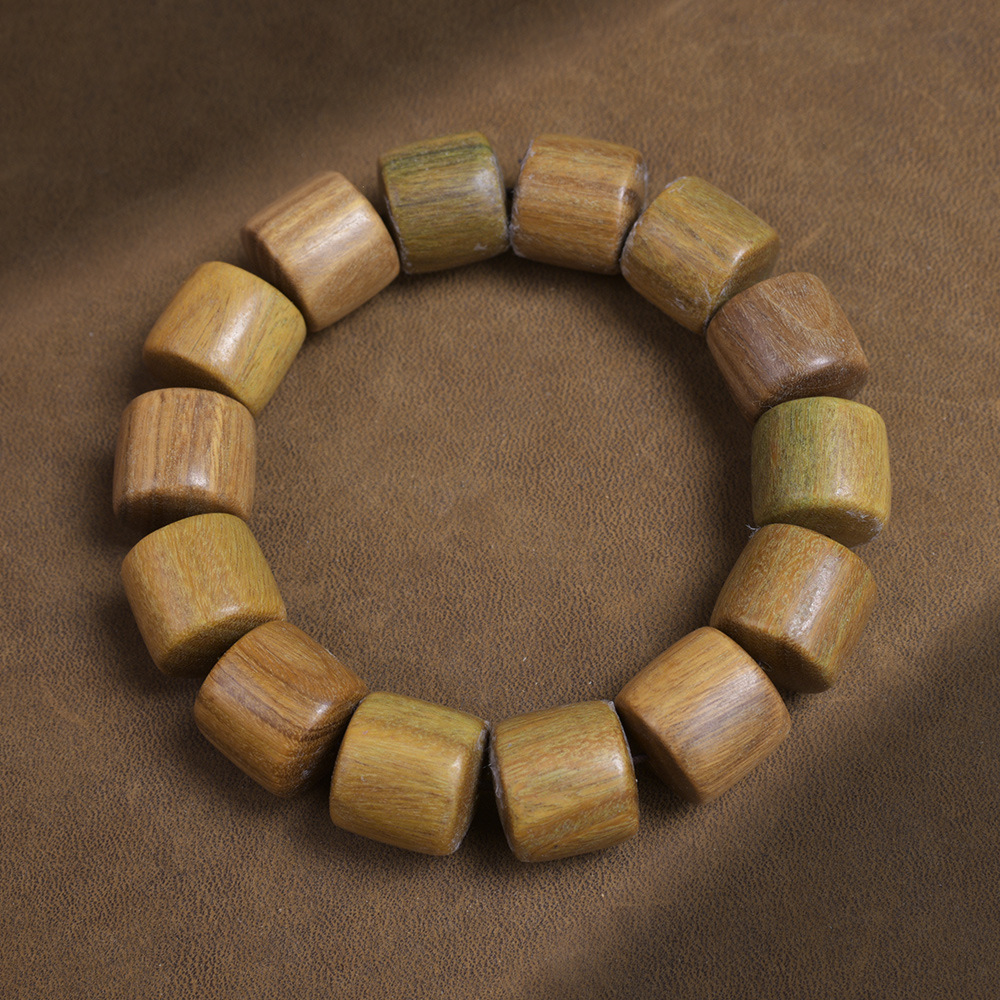 14:Green sandalwood barrel beads 15*15mm