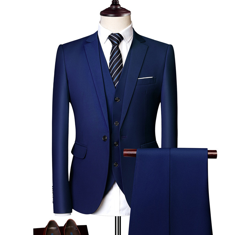 dark blue three piece