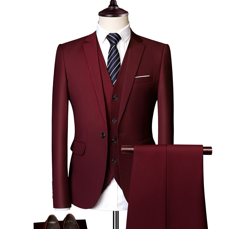 burgundy three piece
