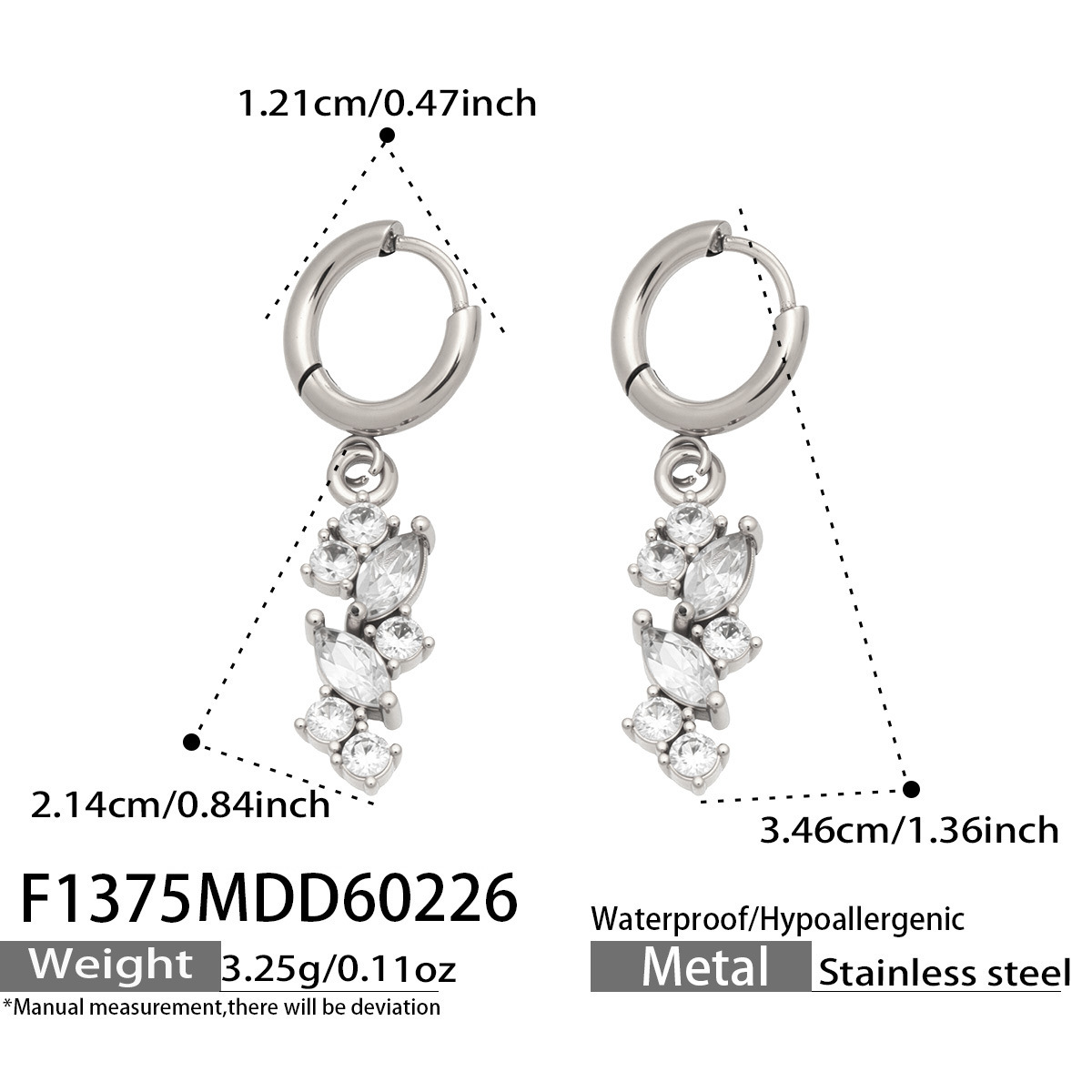 2:F1375 Steel Earrings