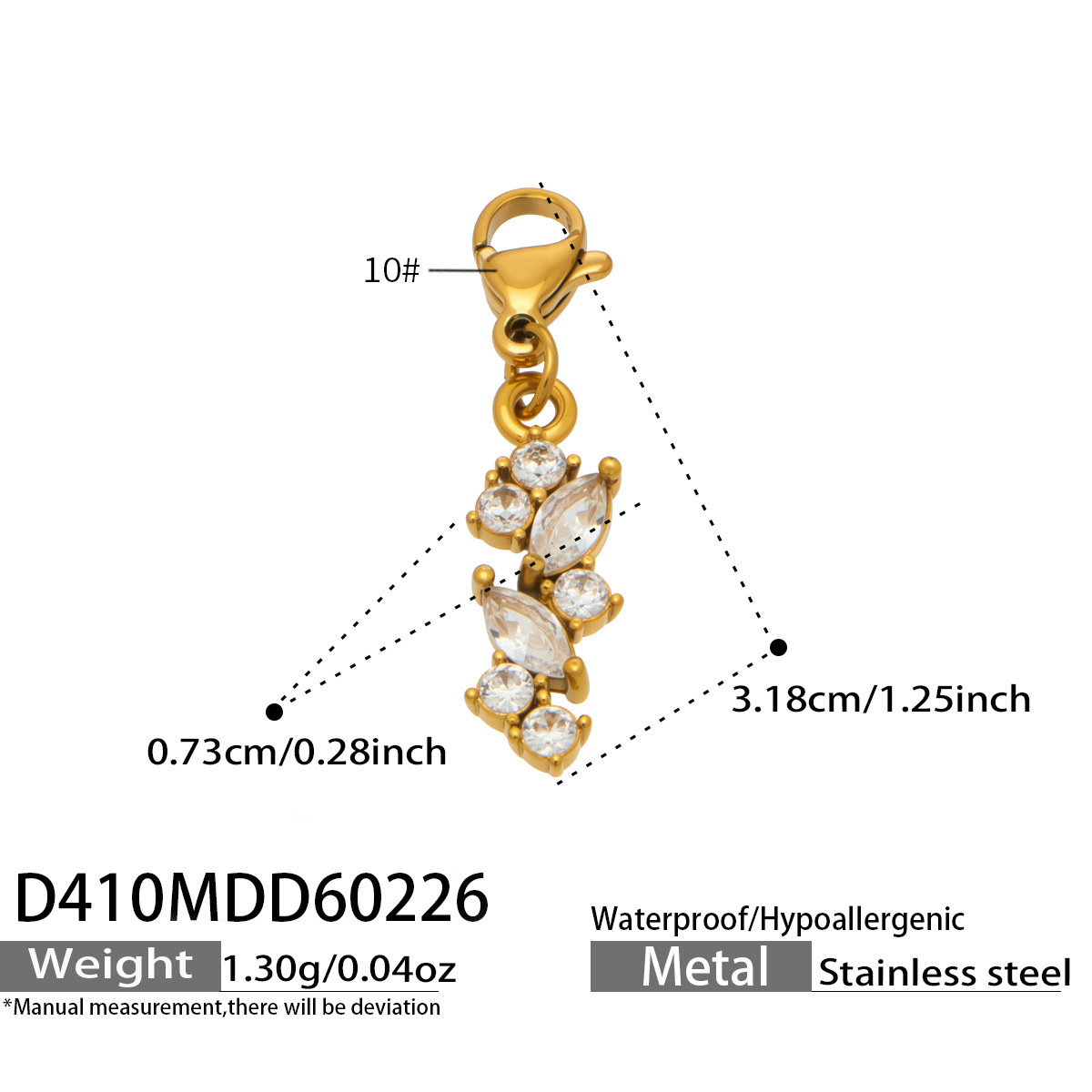 3:D410 Gold Pendant
