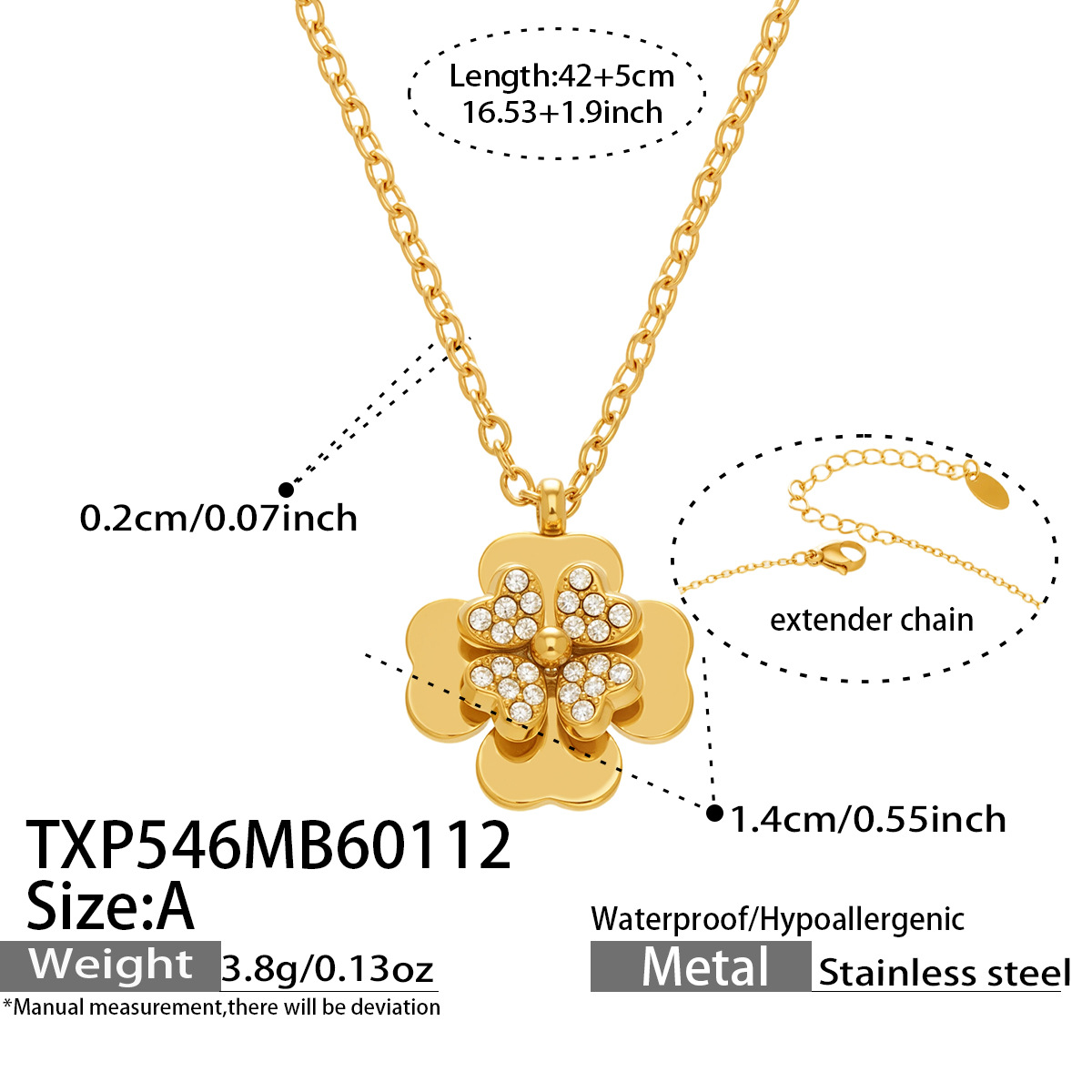 TXP546-A Gold Necklace 42+5cm