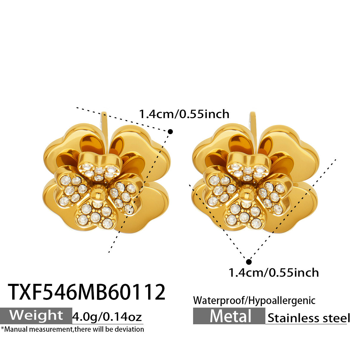 TXF546- Gold Earrings
