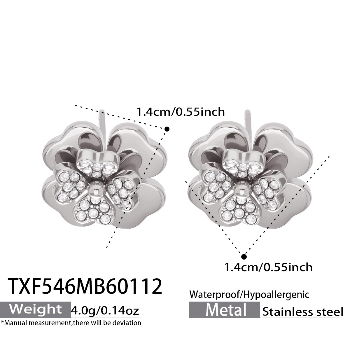 TXF546- Steel Earrings