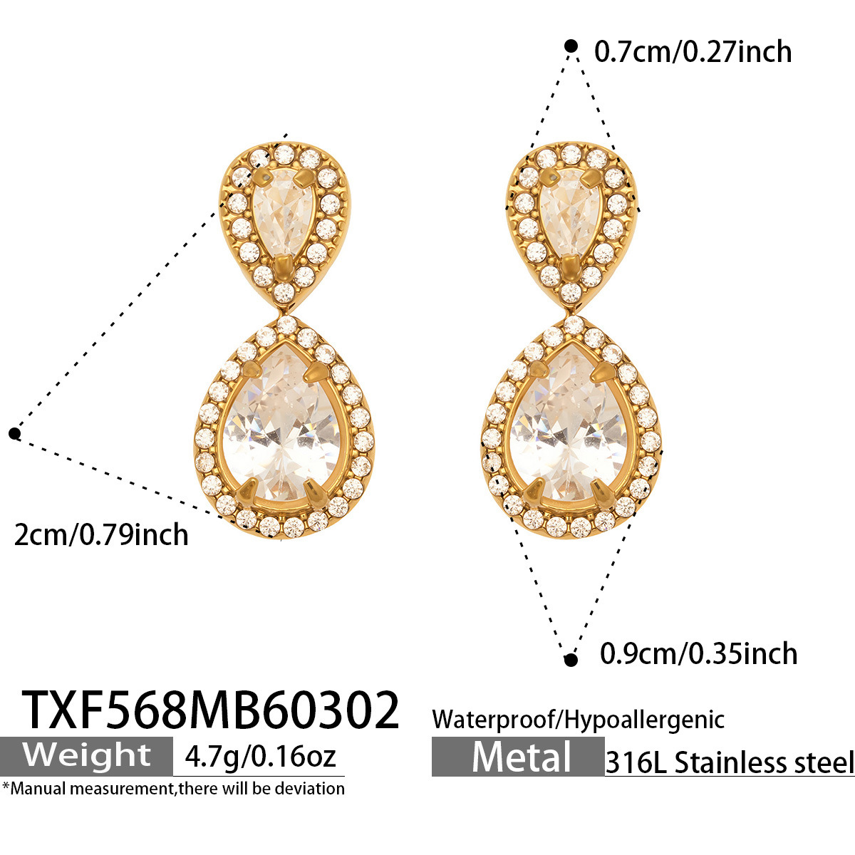 5:TXF568- Gold Earrings