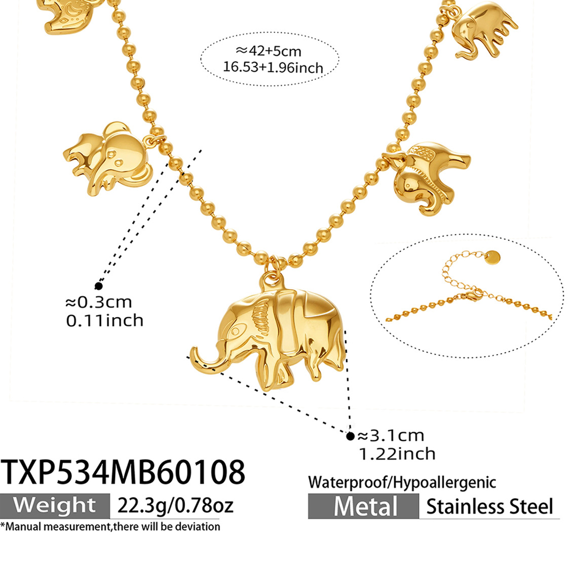 1:Necklace 42 plus 5cm