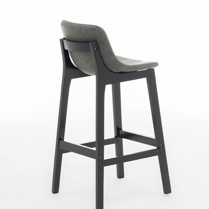 Black wooden feet   elegant gray leather