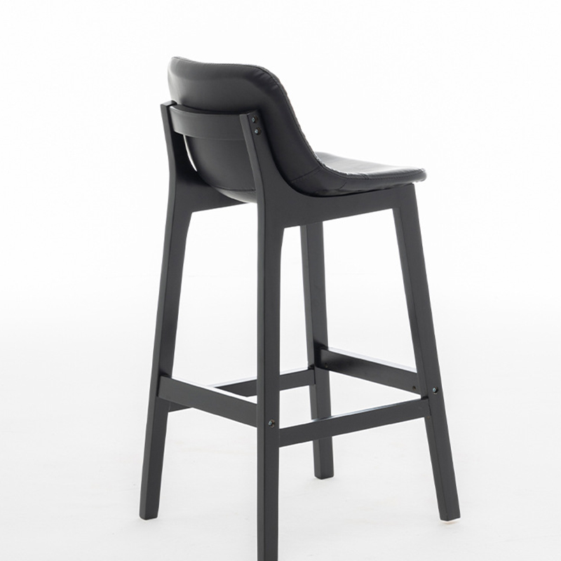 Black wooden feet   classic black leather