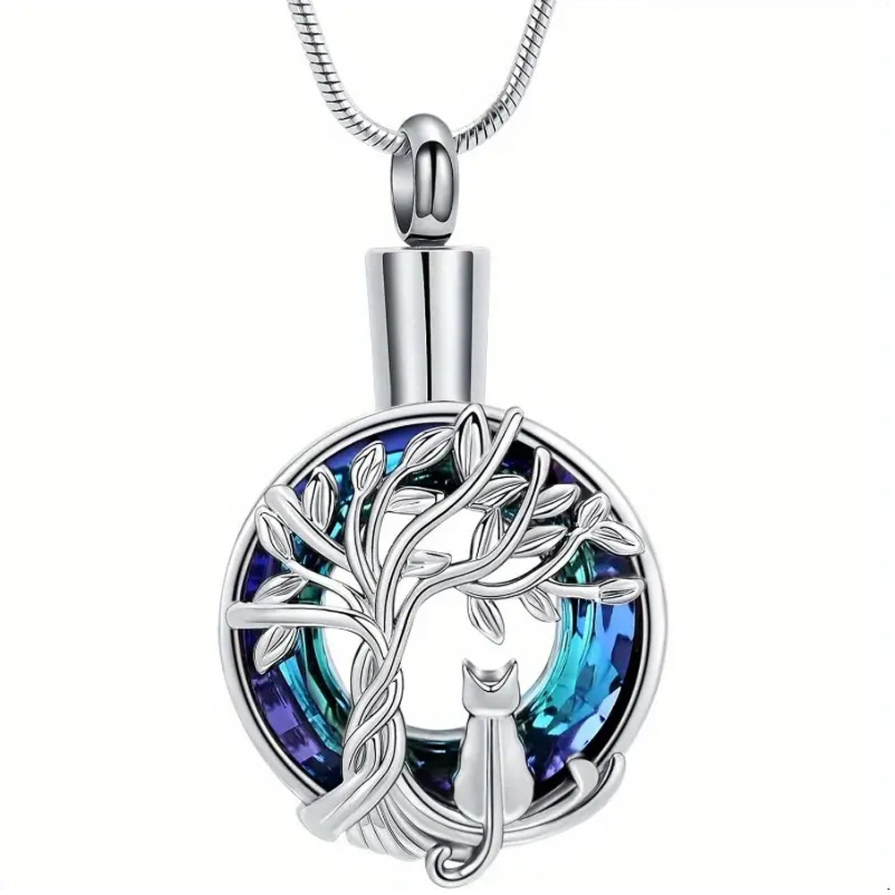 1:Silver hollow round tree of life pendant