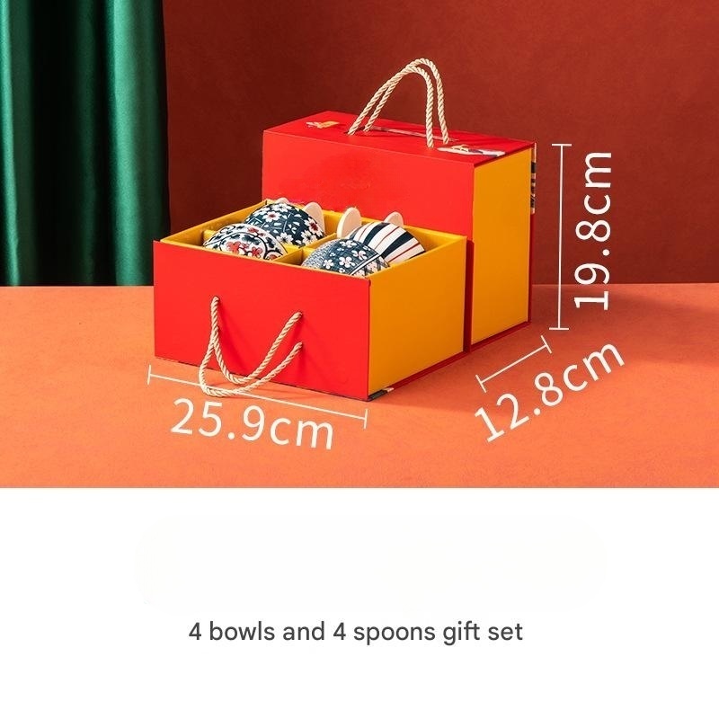 4 bowls and 4 spoons-A