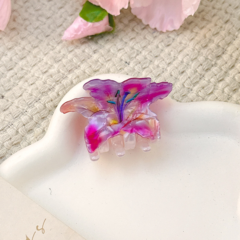 1:Acetate flower clip phantom purple-1 piece